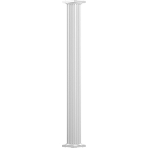 Alum 6"x 8' Column, Sq Fluted White